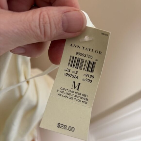 NWT Ann Taylor cream tank top size M - Picture 6 of 6